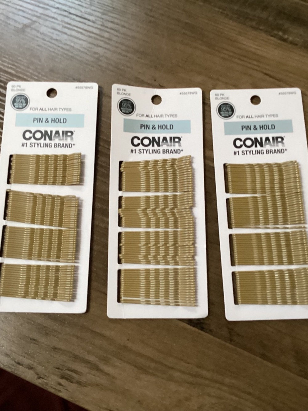 Conair blonde bobby pins bundle 3-packs NEW